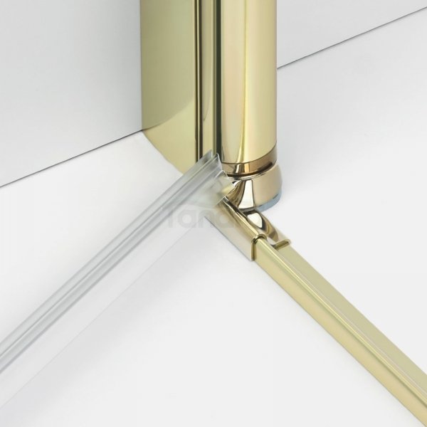 NEW TRENDY Kabina prysznicowa New Soleo Light Gold, pięciokątna, asymetryczna, drzwi pojedyncze 100x80 K-1666