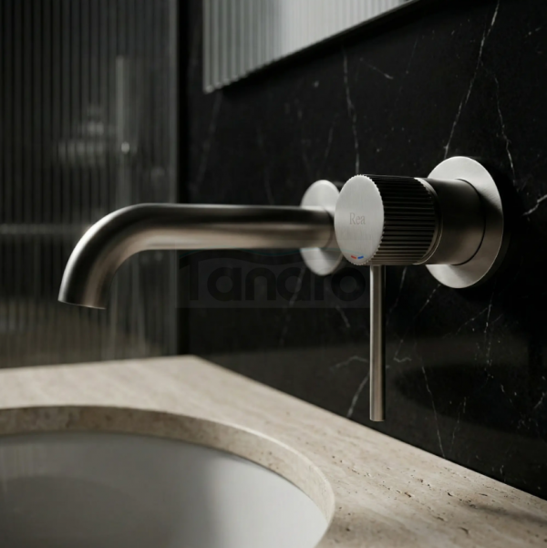 REA Bateria Umywalkowa Podtynkowa Rea Lungo Stripe Nikiel Szczotkowany