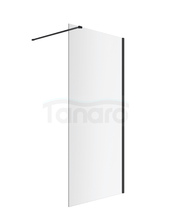 EXCELLENT Vidoq walk-in ścianka prysznicowa prosta 90x200 cm, powłoka Clean Control, czarny mat KAEX.1506.900.LP.BL