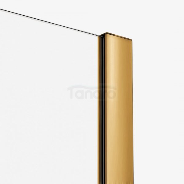 NEW TRENDY Kabina prysznicowa SMART GOLD BRUSHED 1D prostokątna U 120x110x200 szkło czyste 8mm Active Shield 2.0 - UCHWYT RELING EXK-7573