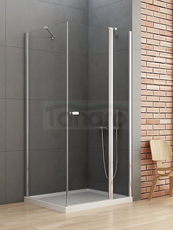 NEW TRENDY Kabina prostokątna NEW SOLEO 90x80x195 LINIA GOLD drzwi otwierane na zewnątrz i do wewnątrz PL PRODUKCJA K-0394