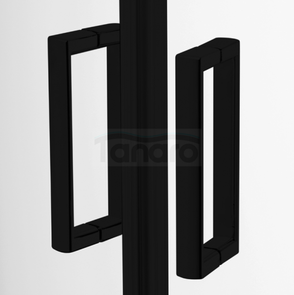 NEW TRENDY Kabina prysznicowa z brodzikiem , półokrągła, 80x80x201 R55 SUVIA BLACK ZS-0017