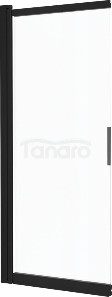 DEANTE - Parawan nawannowy PRIZMA 100x140 szkło transparentne, profil - czarny  KTJ_N73R