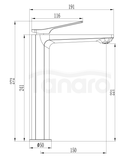 INVENA - Bateria umywalkowa Wysoka NERI miedź  BU-01-W14-L