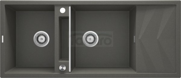 DEANTE Zlewozmywak granitowy magnetyczny 2-komorowy z ociekaczem MAGNETIC antracyt metalik ZRM_T213