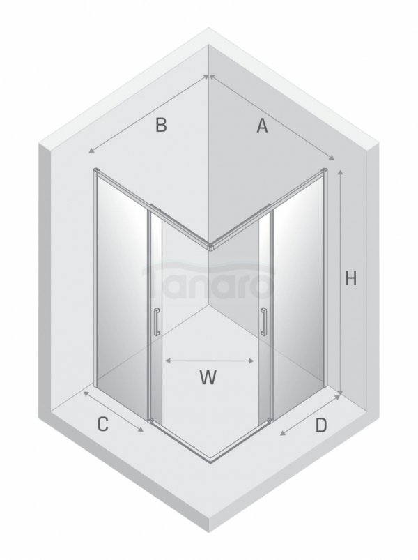 NEW TRENDY Kabina prysznicowa PRIME COPPER BRUSHED 2D prostokątna 80x90x200 szkło czyste 6mm Active Shield 2.0 D-0808A/D-0811A