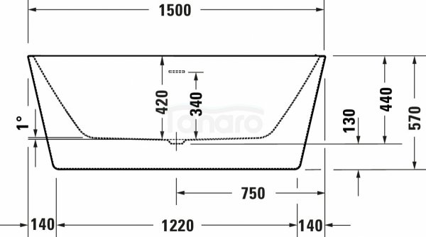 DURAVIT Wanna wolnostojąca DuraSkye 1500 750 x 440 mm biała | 700562000000000
