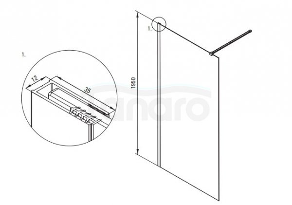 DEANTE - Ścianka prysznicowa PRIZMA walk-in 120 cm chrom  KTJ_032P