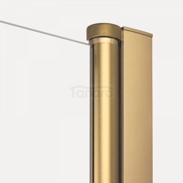 NEW TRENDY Kabina prysznicowa NEW SOLEO GOLD BRUSHED 1D prostokątna U 110x120x195 szkło czyste 6mm Active Shield 2.0 - z el. stałym K-4217
