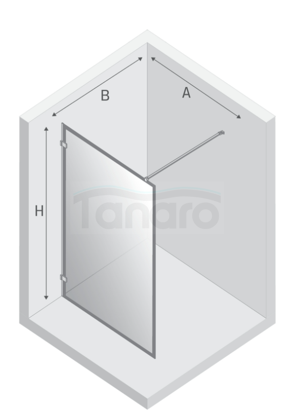 NEW TRENDY Kabina prysznicowa walk in Avexa White 70x200, jednoelementowa. Ze wzorem ramki. Grubość szkła 6mm  EXK-2992