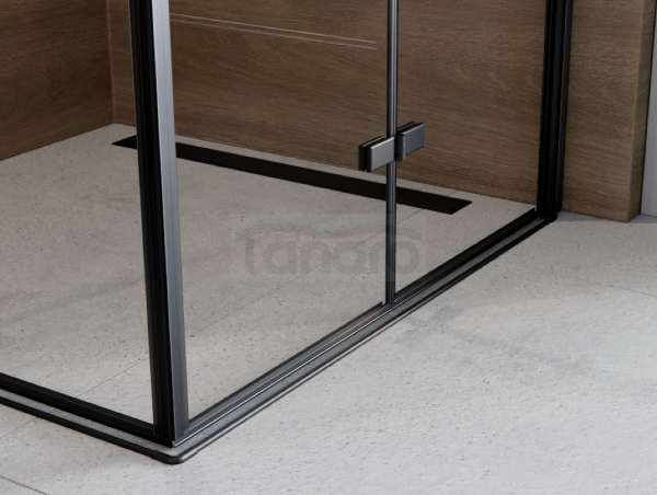BESCO Kabina kwadratowa składana 80x80x195 Exo-H 80 Black KEHB-80-195