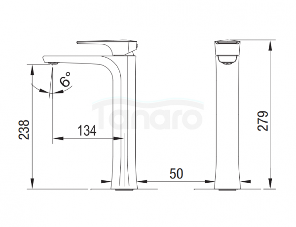 BLUE WATER Bateria umywalkowa wysoka MON-BUW.050 kolor ZŁOTY MONACO