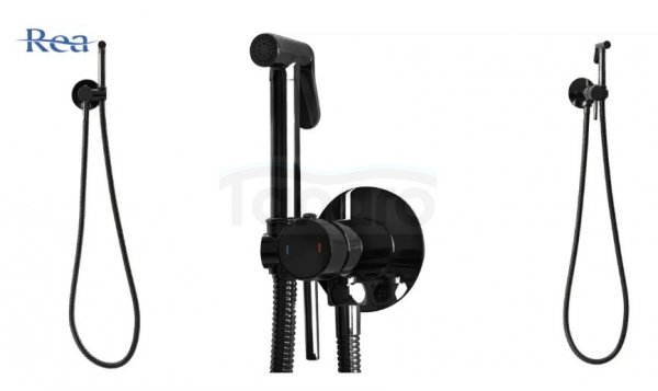 REA - Bateria Bidetowa LOOP Czarna Metaliczna 