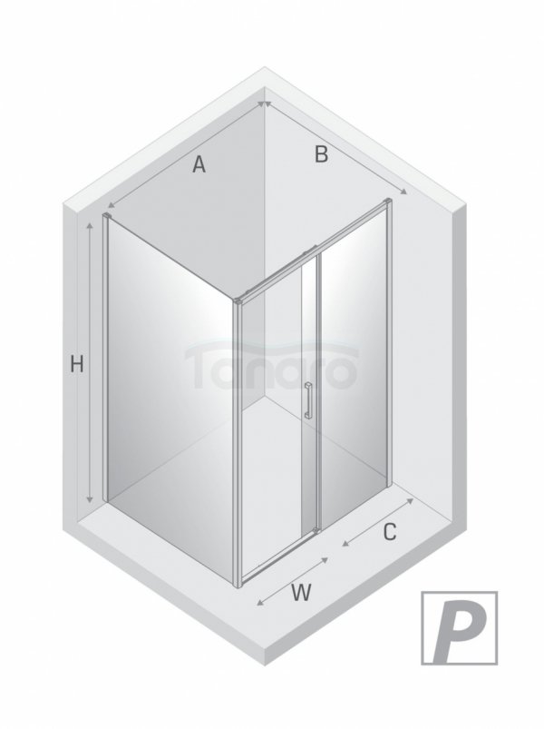 NEW TRENDY Kabina prysznicowa PRIME GUNMETAL BRUSHED 1D kwadratowa L 100x100x200 szkło czyste 6mm Active Shield 2.0 D-0885A/D-0355B