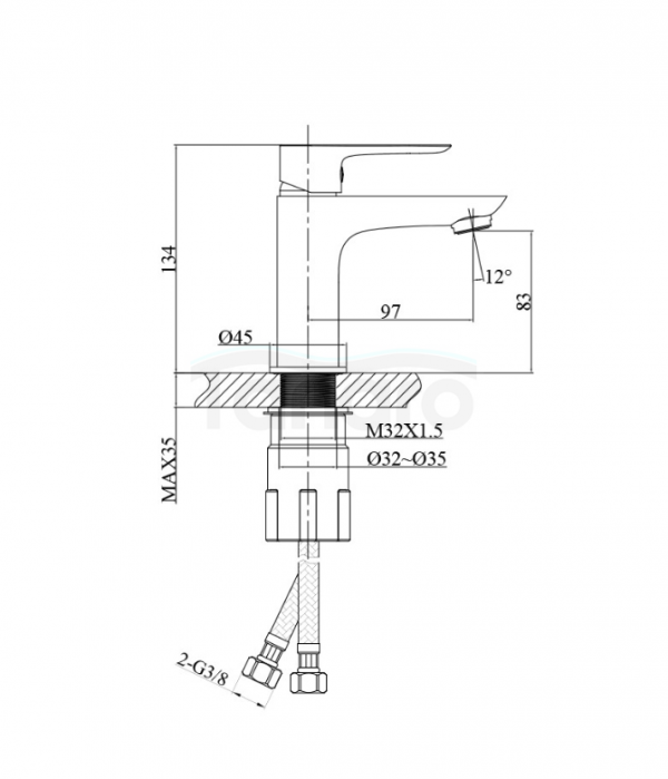 LAVITA Bateria umywalkowa Spark Brushed Copper