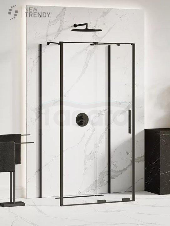 NEW TRENDY Kabina przyścienna SMART BLACK 110x80x200 EXK-4177