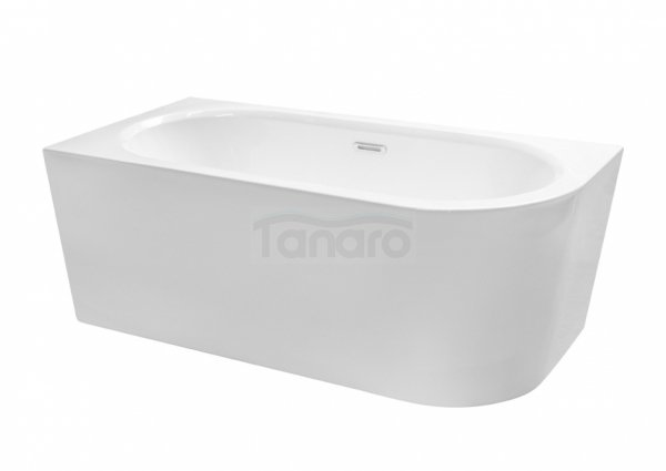 BESCO Wanna wolnostojąca Avita A-line 150 P + syfon klik-klak gun metal z przelewem slim #WAA-150APGS