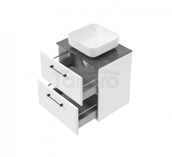 DEFTRANS szafka pod umywalkę z dwiema szufladami 60x60 Mo-re D60 biały mat 291-D-06001