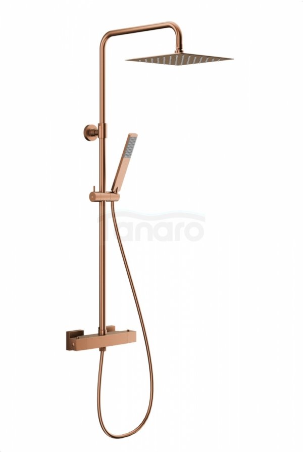 ARMATURA KRAKÓW KFA deszczownia z baterią termostatyczną LOGON PREMIUM BRUSHED ROSE GOLD 5746-920-34