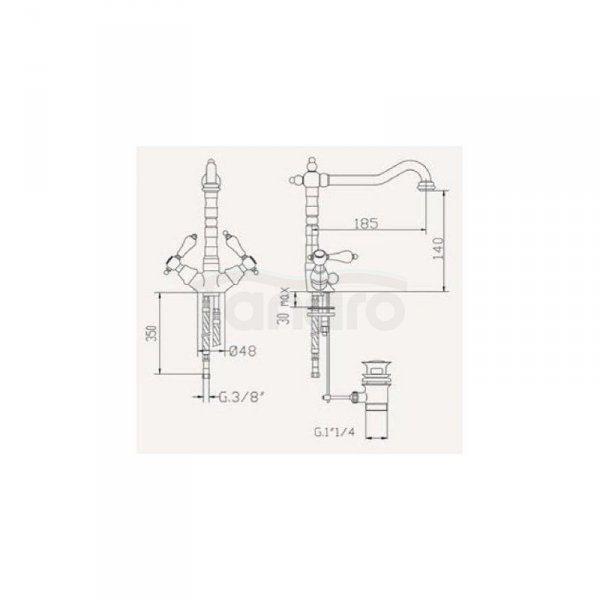 FROMAC - bateria umywalkowa ETROS  2152 chrom