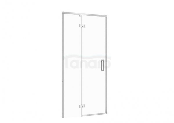 CERSANIT - Drzwi na zawiasach kabiny prysznicowej LARGA chrom 100x195 LEWE szkło transparentne  S932-121