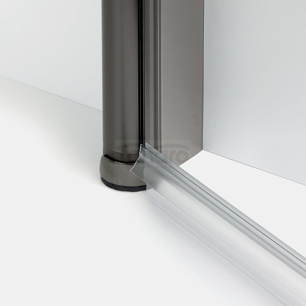 NEW TRENDY Kabina prysznicowa NEW SOLEO GUNMETAL BRUSHED 2D prostokątna U 70x90x195 szkło czyste 6mm Active Shield - wahadłowe K-2175