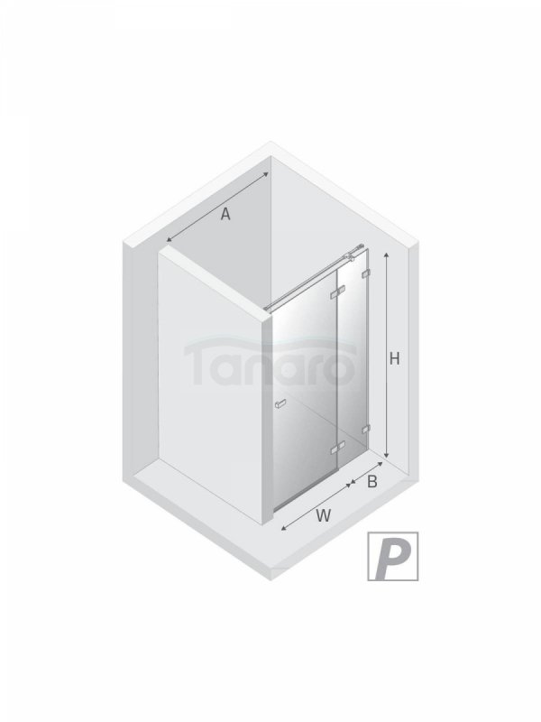 NEW TRENDY Drzwi wnękowe AVEXA NICKEL BRUSHED 1D P 120x200 szkło czyste 6mm Active Shield 2.0 EXK-8466