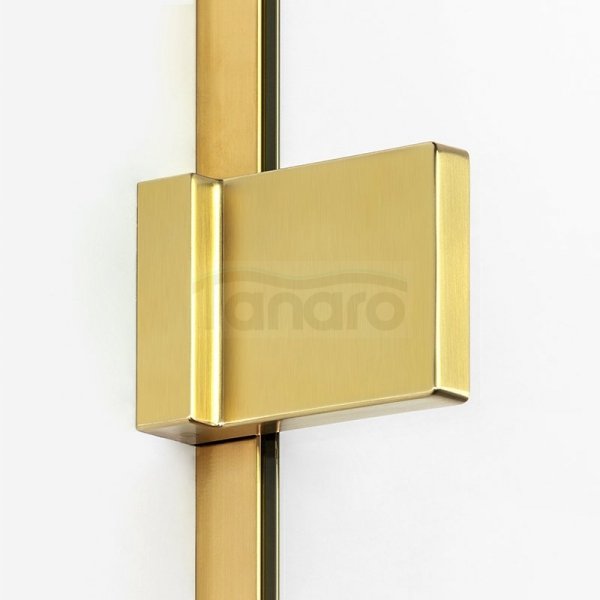 NEW TRENDY Drzwi wnękowe AVEXA GOLD BRUSHED 1D P 110x200 szkło czyste 6mm Active Shield 2.0 złoto szczotkowane EXK-1721
