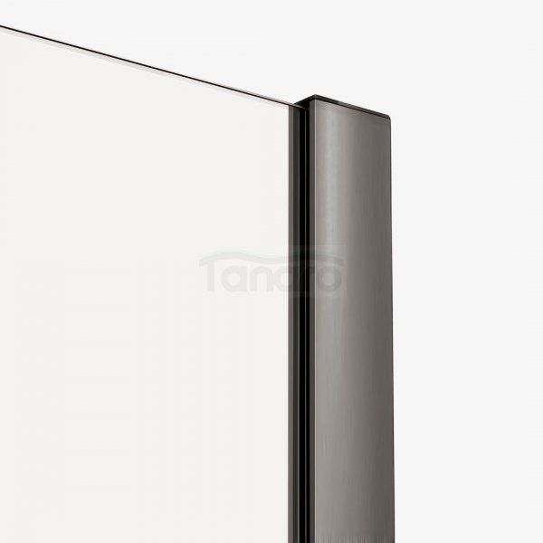 NEW TRENDY Drzwi wnękowe SMART GUNMETAL BRUSHED 1D U 160x200 szkło czyste 8mm Active Shield 2.0 - WIESZAK EXK-7830