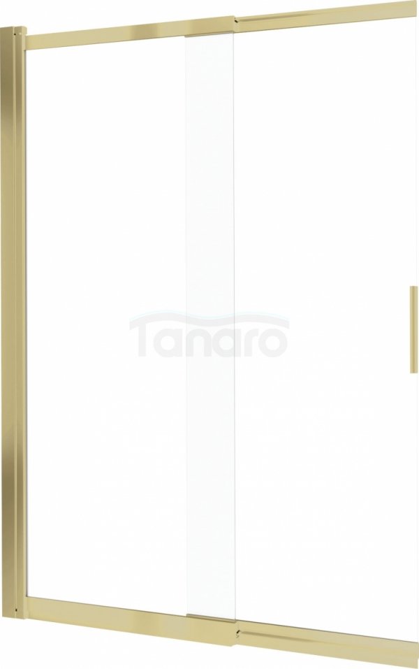 DEANTE - Parawan nawannowy PRIZMA 100x140 szkło transparentne, profil - złoty szczotkowany  KTJ_R73R