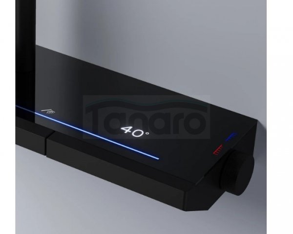 REA - Zestaw Prysznicowy z Termostatem PEDRO Czarny