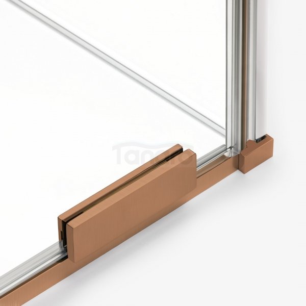 NEW TRENDY Drzwi wnękowe SMART COPPER BRUSHED 1D U 180x200 szkło czyste 8mm Active Shield 2.0 EXK-7651