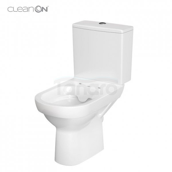 CERSANIT - WC Kompakt CITY New ClenOn z deską slim antybakteryjną, duroplastową, wolnoopadającą z funkcją łatwego wypinania K35-037