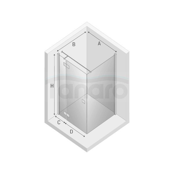 NEW TRENDY Kabina prysznicowa prostokątna pojedyncze drzwi uchylne REFLEXA 120x100 EXK-1240/EXK-0007/1244 PL PRODUKCJA