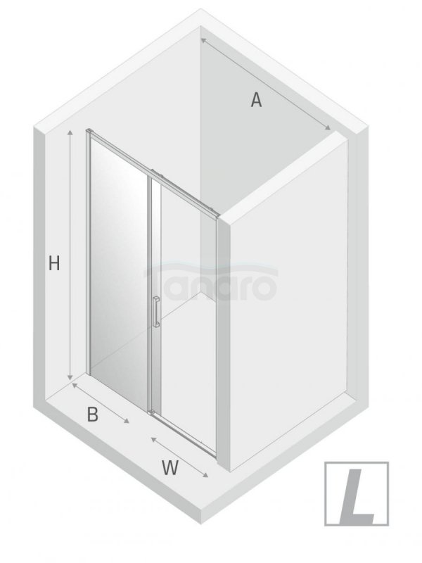 NEW TRENDY Drzwi prysznicowe przesuwne szkło 6mm PRIME 160x200  D-0310A/D-0311A
