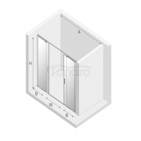 NEW TRENDY Drzwi wnękowe prysznicowe przesuwne podwójne SMART 170x200 EXK-4018