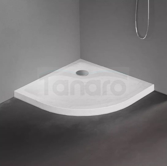 NEW TREDNY Brodzik półokrągły MILD STONE ze strukturą kamienia naturalnego 90x90x4,5 B-0580
