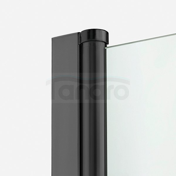 NEW TRENDY Drzwi wnękowe prysznicowe otwierane na zewnątrz i do wewnątrz NEW SOLEO BLACK 90X195 D-0241A
