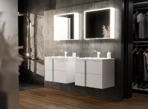 KROFAM - Szafka pod umywalkę EDGE 70 cm, biało-szary  ED 7070-48Z-W