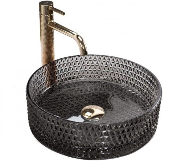 REA - Umywalka nablatowa CRISTAL Black