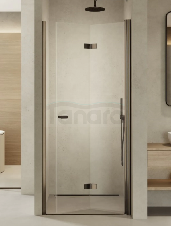 NEW TRENDY Drzwi wnękowe New Soleo Gunmetal Brushed 120x195, pojedyncze, składane D-0546A/D-0547A