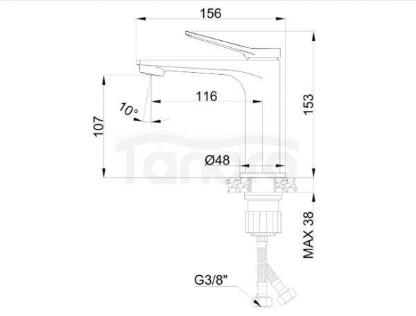 INVENA Bateria umywalkowa Alonia złoto szczotkowane BU-70-009-V