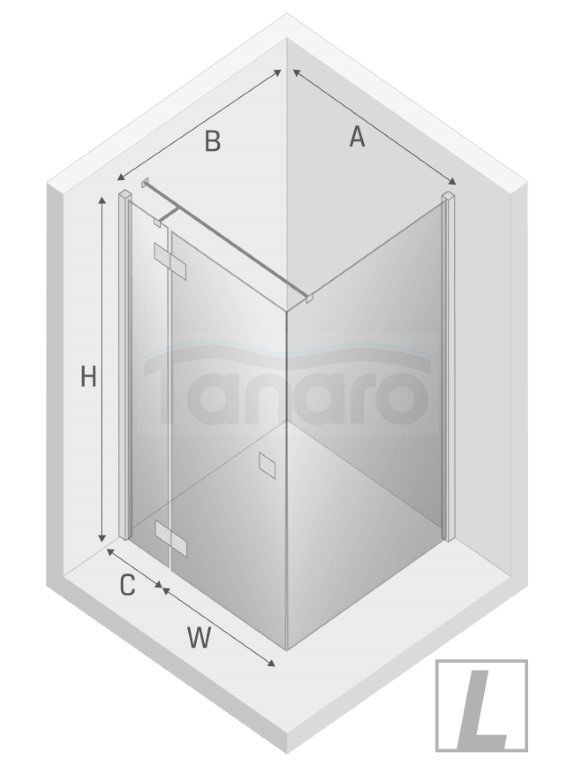 NEW TRENDY Kabina prysznicowa drzwi pojedyncze uchylne REFLEXA BLACK 90x70x200 POLSKA PRODUKCJA 