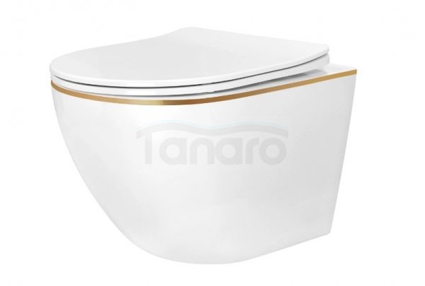 REA - Misa WC podwieszana CARLO Mini Tornado NFQ (Noise-Free Quiet) GOLD EDGE