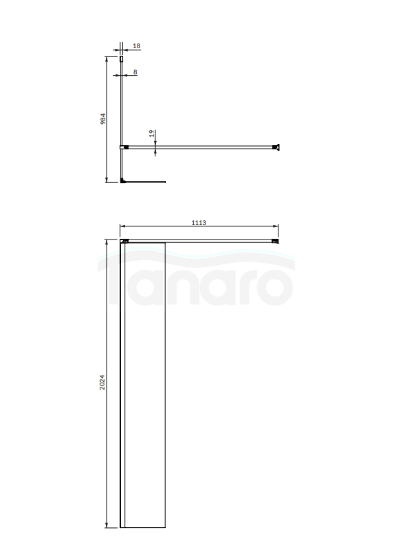 OMNIRES Kabina prysznicowa typu walk-in MARINA chrom, 100 cm DNR10XCRTR