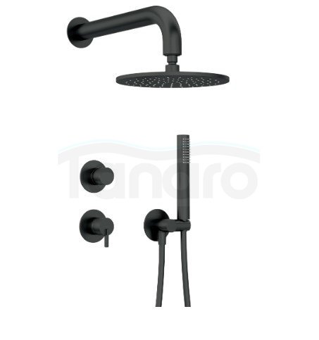 DEANTE - Zestaw prysznicowy podtynkowy SILIA z głowicą prysznicową Nero/Czarny Mat NQS_N9YK
