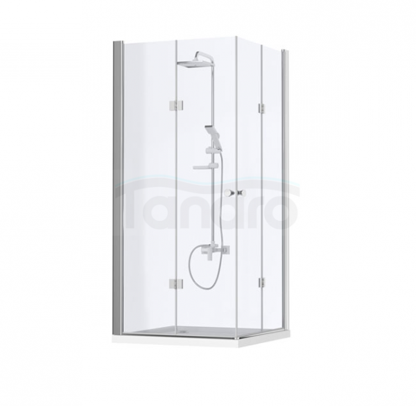 REA - Kabina prysznicowa MODUŁ FOLD N2 kwadratowa podwójne drzwi składane 120x120