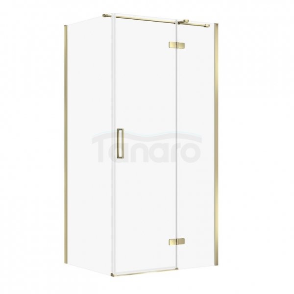 CERSANIT - Kabina prostokątna CITY by Cersanit 100x80x195 złota szkło transparentne PRAWA  S584-098
