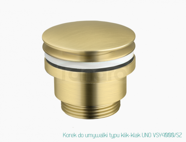 VEDO Korek do umywalki typu klik-klak UNO /szczotkowane złoto Nr KAT: VSY4000/SZ