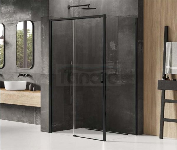 NEW TRENDY Kabina prysznicowa 120x80 Prime Black drzwi przesuwne Lewa D-0320A/D-0128B